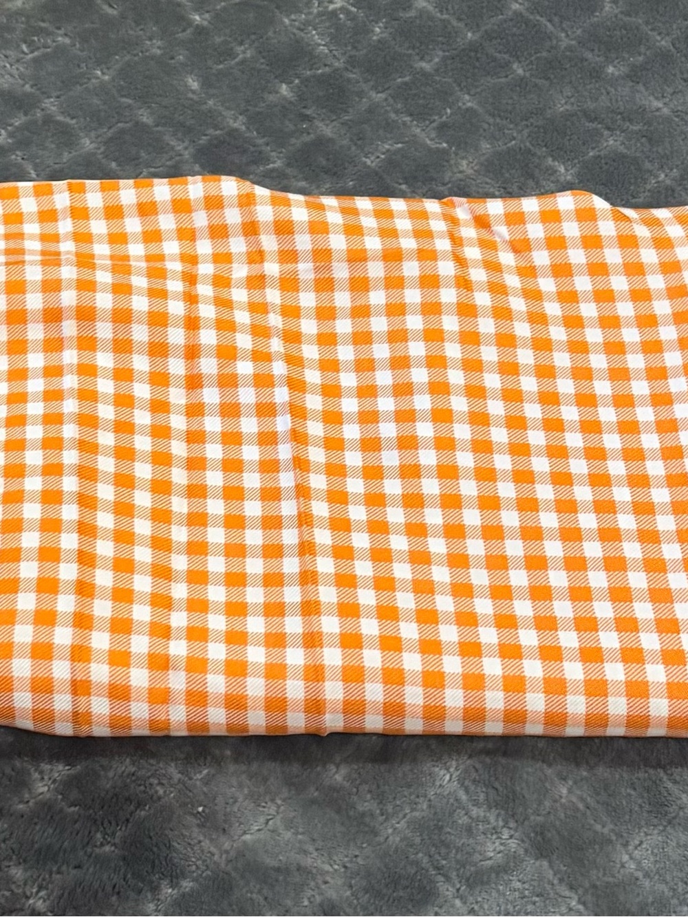 Orange and White Gingham Fabric Top